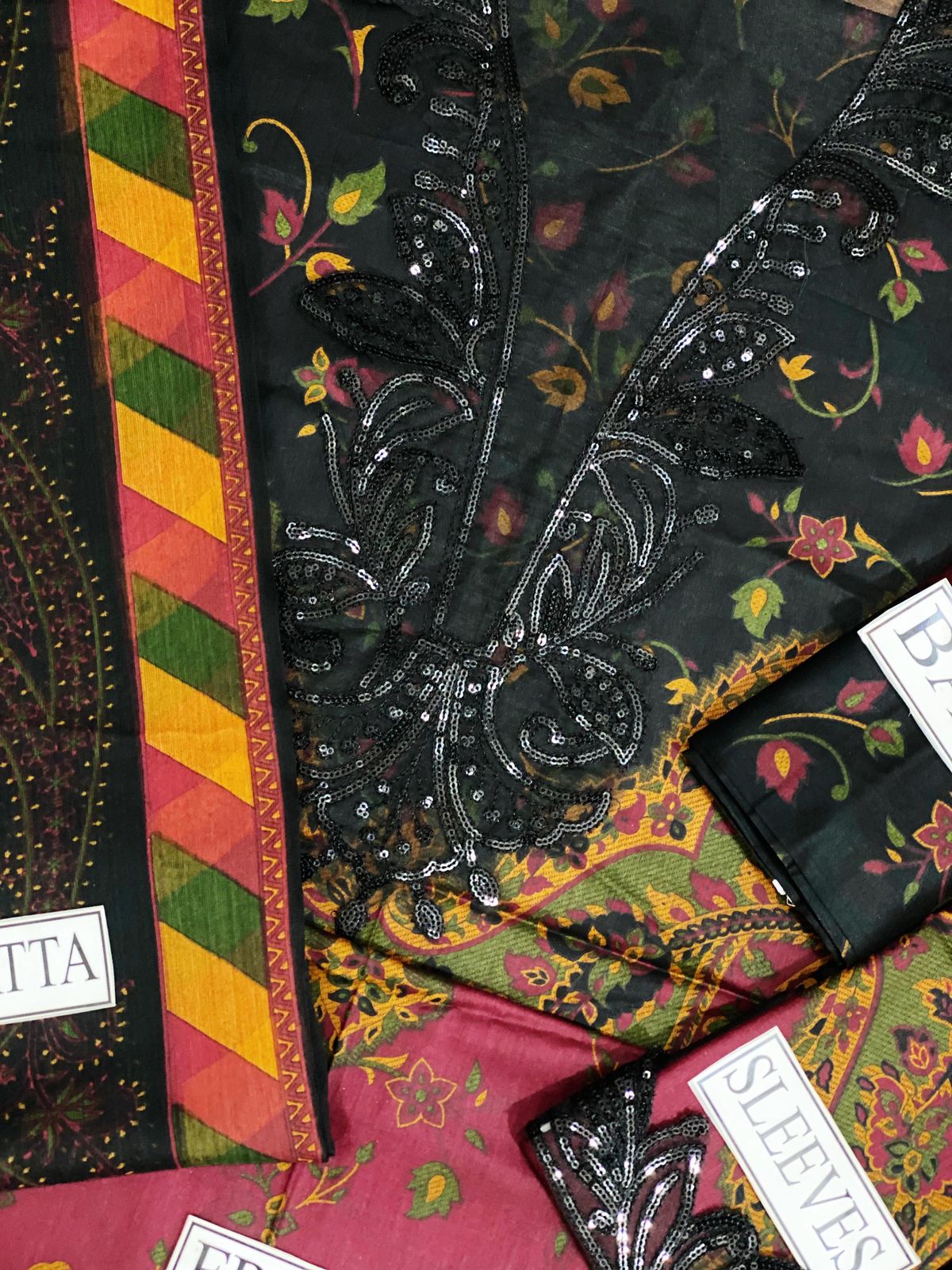 Maria B M.Print Lawn Collection – 3 Piece Embroidered Lawn Suit with Chiffon Dupatta