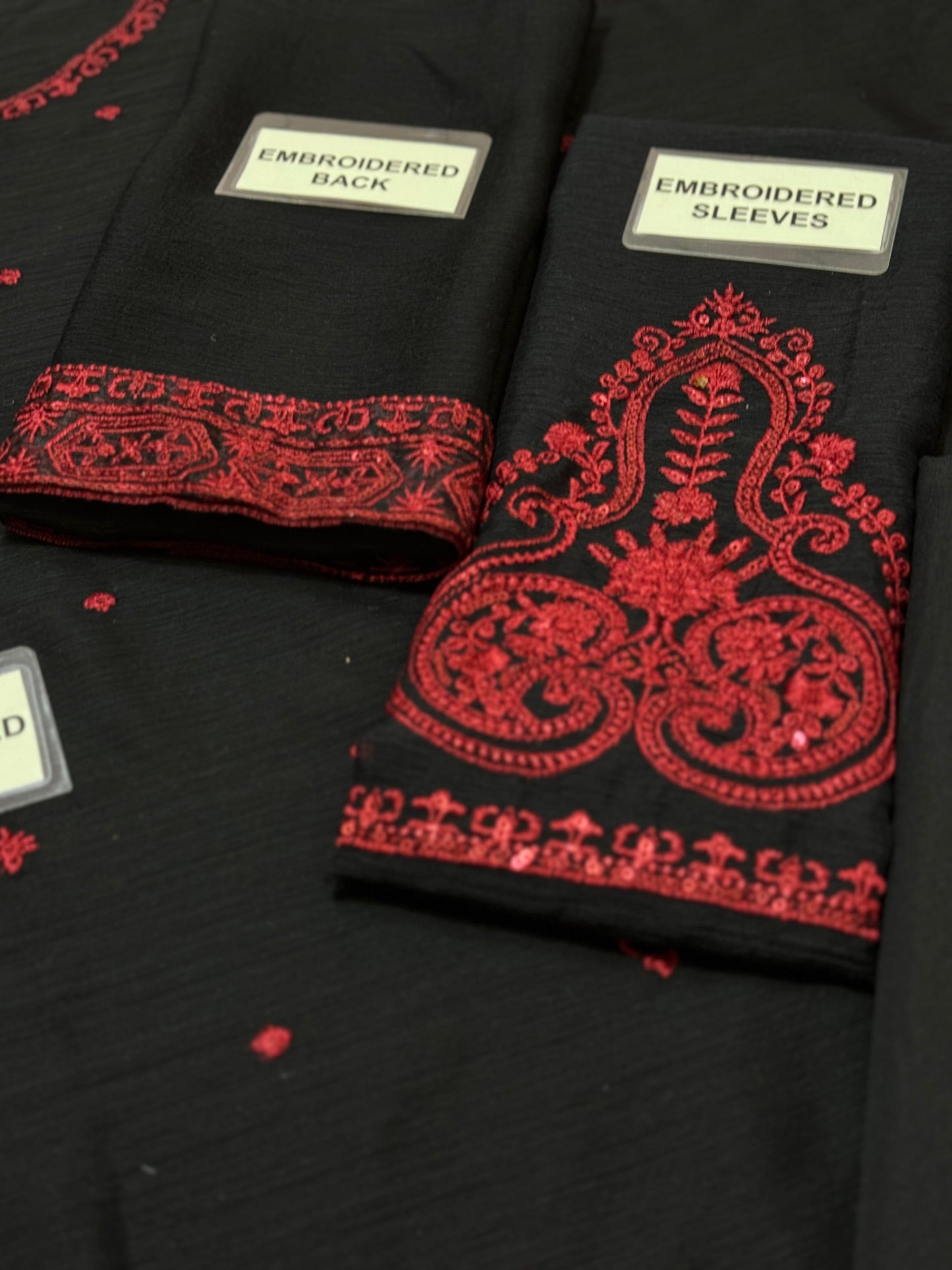 Baroque Chiffon Replica – 3 Piece Embroidered Suit with Malai Trouser