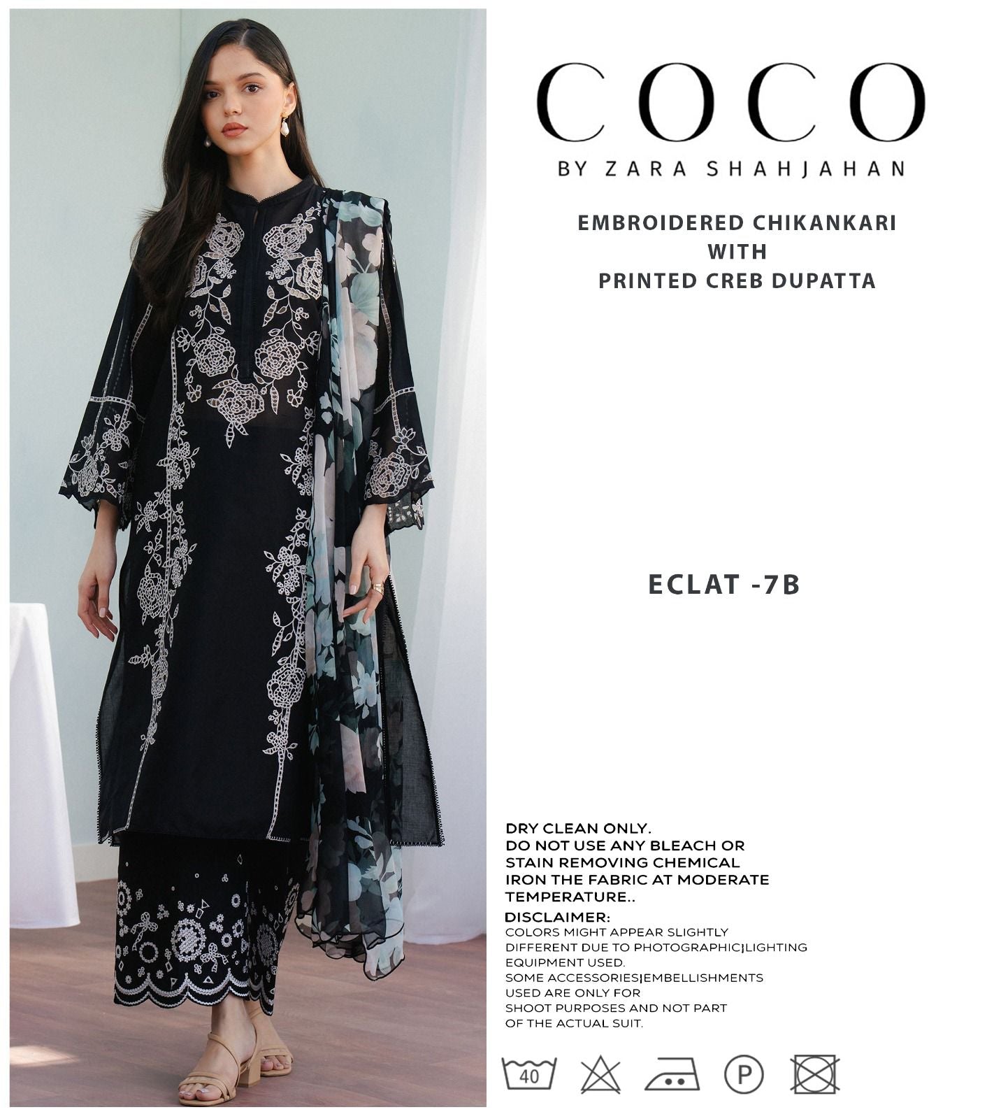 Coco by Zara Shahjahan – 3 Piece Embroidered Lawn Suit with Chiffon Dupatta