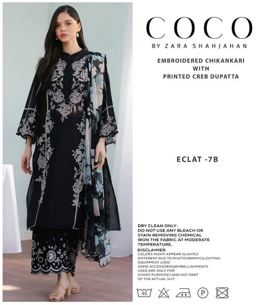 Coco by Zara Shahjahan – 3 Piece Embroidered Lawn Suit with Chiffon Dupatta