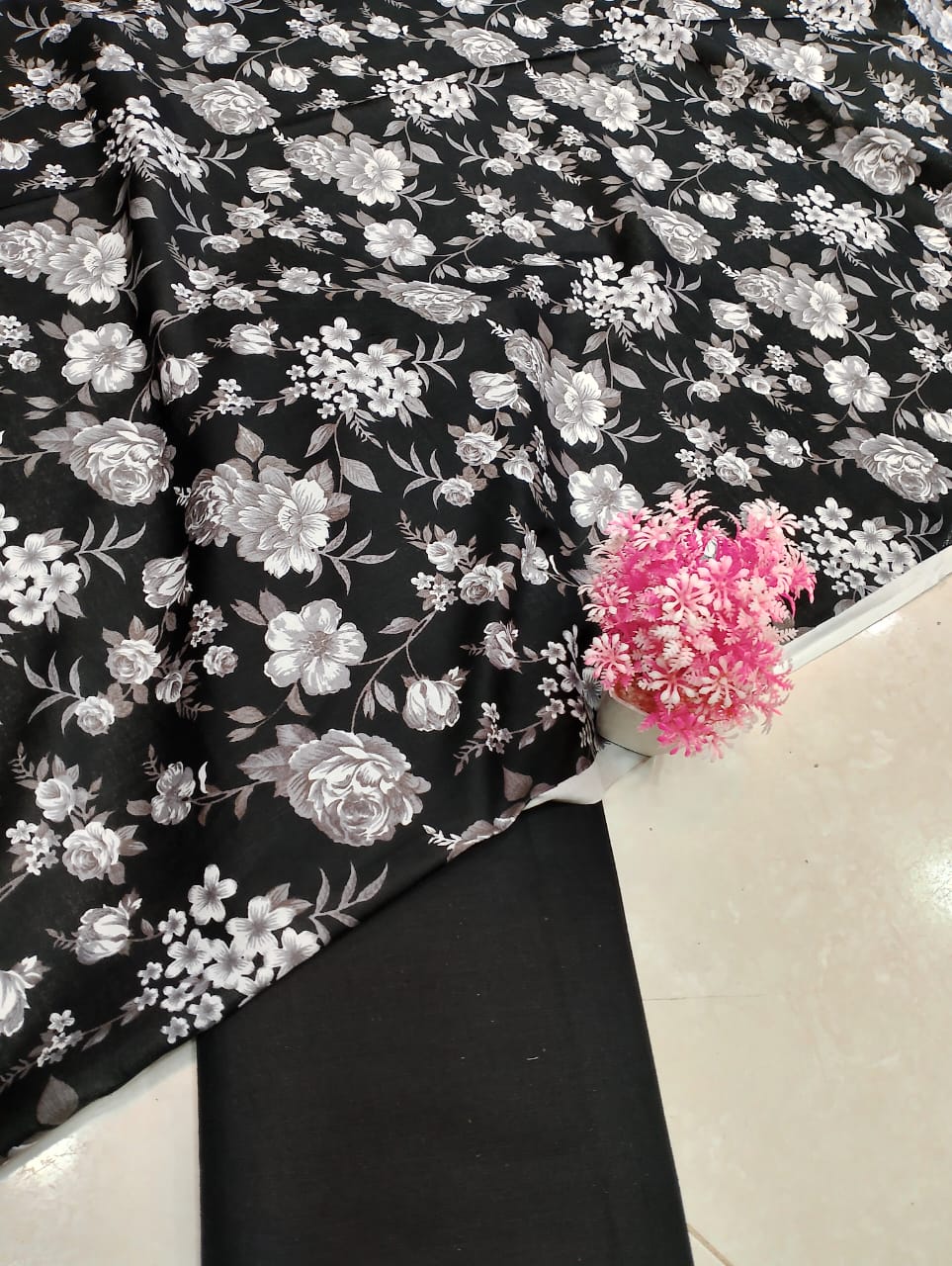 Classic Lawn Vol 2 – 2 Piece Black & White Unstitched Lawn Suit Design 11